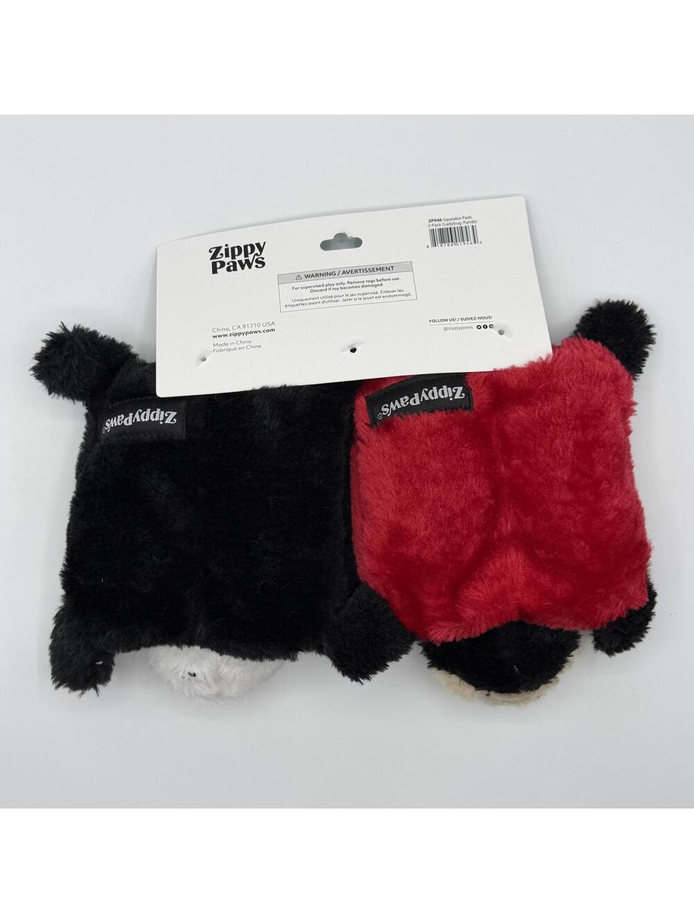 ZippyPaws Squeakie Pads 2 Pack Ladybug and Panda Squeaky Dog Toys Zippy Paws - Picture 4 of 6